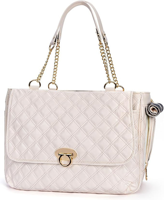 Fashion Pet Carrier Dogs Cat Small Animals Purse Bag, Leather Pet Carriers Dog Puppy Kitten Tote Travel Handbag TSA Airline-Approved