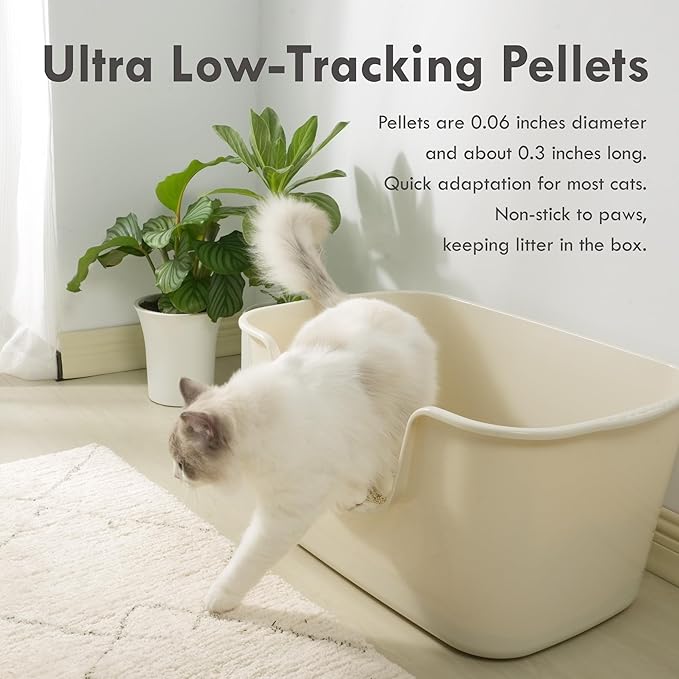 Lady N Pellet Tofu Cat Litter, Strong Clumping Ultra Absorbent Natural Litter, Dust-Free, Low Tracking Cat Litter, Enviro-probiotic and Activated Carbon for Odor Control 18lb (Boba Tea+ Unscented)