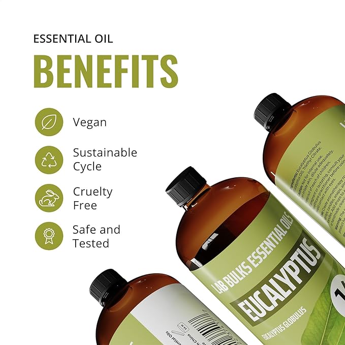 Eucalyptus Essential Oil 16 oz (473 ml) for Diffusers, Home Care, Candles, Aromatherapy, Candle Making