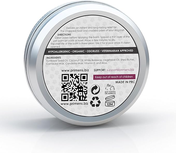 Dog Paw Balm for Dry Cracked Paws – Lick-Safe Moisturizer and Organic Paw Wax with Aloe & Vitamin E – Hot Pavement and Winter Snow Protection – Nose Safe – for All Breeds