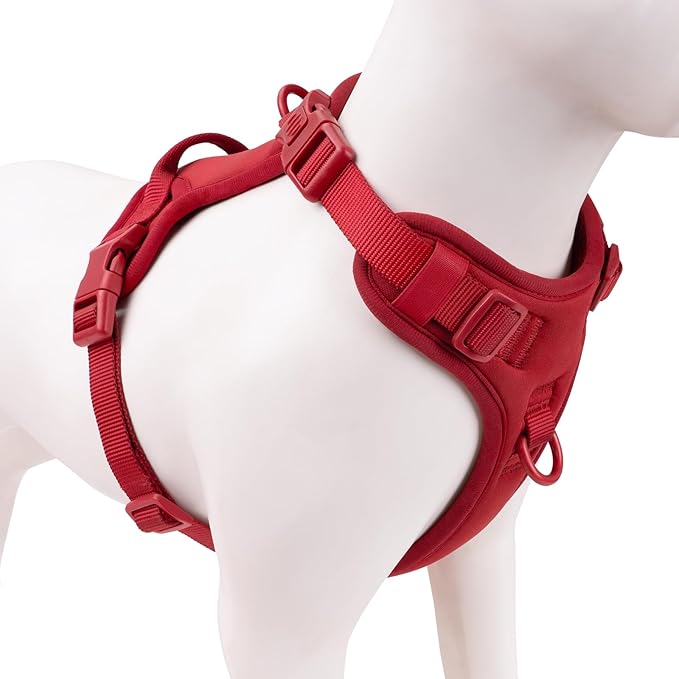 No Pull Dog Harness, Puppy Vest with Front Clip for Small Medium Large Sized Dog(Burgundy Red,S)