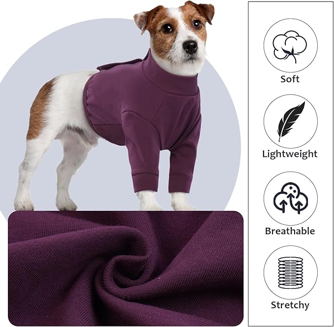 IDOMIK Dog Recovery Suit, Dog Surgery Recovery Suit Front Legs, Comfy Joint Leg Sleeves After Surgery, Elbow Braces Protector for Leg Injuries & Joint Pain, Cone Collar Alternatives,Purple,M