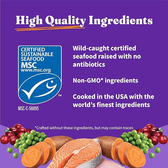Halo Holistic Indoor Cat Food Dry, Grain Free Wild-caught Salmon & Whitefish Recipe for healthy weight support, Complete Digestive Health, Dry Cat Food Bag, Adult Formula, 6-lb Bag