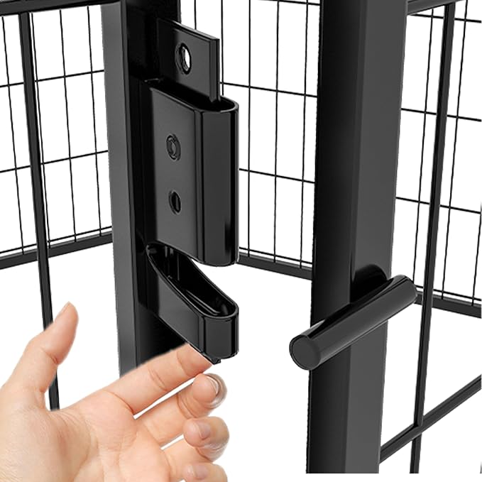 Dog Playpen, Outdoor Dog Fence, 8 Panels, 40" H Dog Pen for Large/Medium/Small Dogs, Heavy Duty Metal Pet Fence with Gate, Portable Dog Fence for RV Camping and Yard (Black)