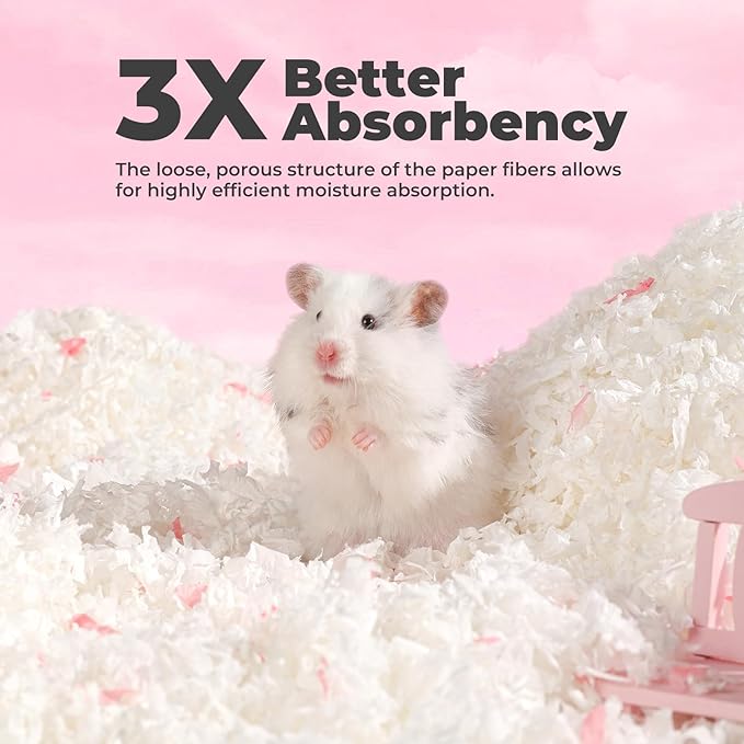 mini&moe Guinea Pig Bedding 25 Liters: Dust-Free and Odor Control Moisture Absorbent Natural Paper Small Pet Bedding - for Guinea Pigs, Hamsters, Rabbits, and Small Animal
