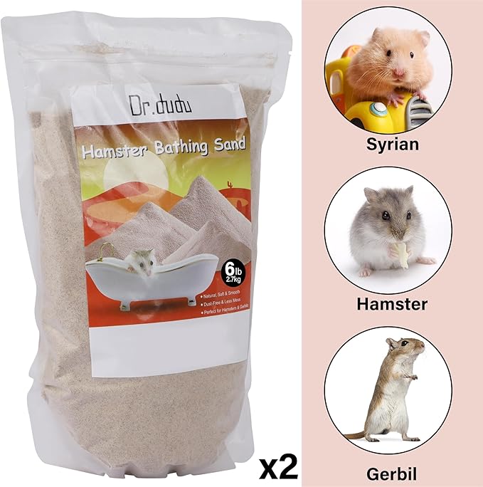 DR.DUDU Hamster Bath Sand, 12lb Dust Free Desert Sand or Potty Litter Sand for Hamster Chinchillas Gerbil Syrian Mice Small Animals (Beige)
