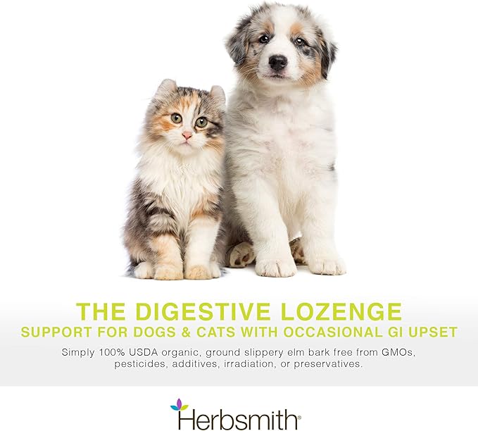 Herbsmith Organic Slippery Elm - Digestive Aid for Dogs and Cats - Constipation and Diarrhea Relief for Dogs and Cats - Megaesophagus Dog Aid - 450g