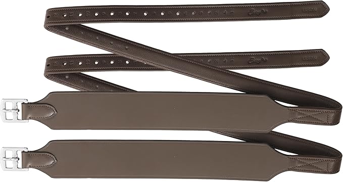 Exion Wide Stability Stirrup Leathers for English Saddles | Premium Cowhide Leather | Enhanced Leg Stability & Comfort | Sizes: 48" to 62"