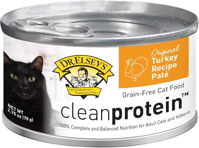 Dr. Elsey's cleanprotein Original Turkey Recipe Wet Cat Food, (Pack of 24), 2.75oz Cans