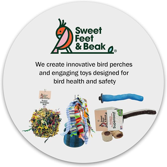 Superoost Manzanita Pumice Pedicure Perch- Easy to Install Bird Cage Accessories for Healthy Feet, Nails and Beak - Natural Bird Perches Imitates Birds' Life in The Wild - L 12"