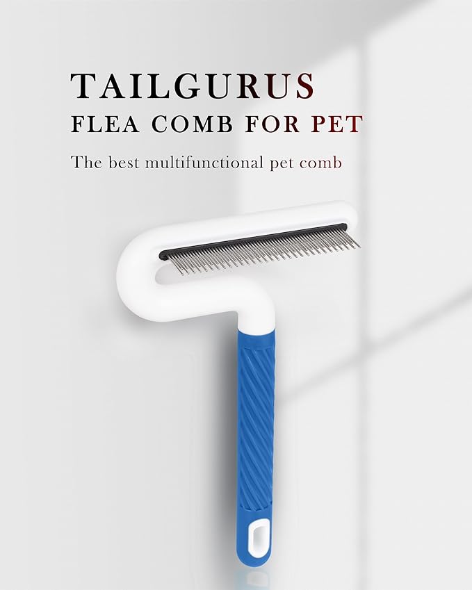 Flea Comb, TailGurus Effective Flea Comb for Cats & Dogs - Shedding Brush for All Pets - Long Hair Friendly - Durable - Versatile & Safe - Durable, Safe & Versatile - Portable, Pet-Friendly(TG2042)