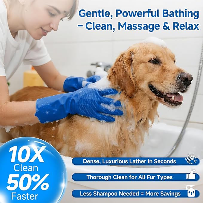 3-in-1 Pet Steam Brush Set for Dogs & Cats, Grooming Comb with Spray, Defur Tool, Water-Free Shampoo, Bath Gloves,Bath Brush, Tooth & Ear Brush, Towel (11PCS)