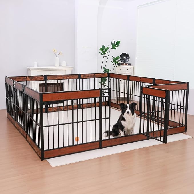 Dog Playpen, 31.5" Height Dog Pen Indoor, Heavy Duty, Safe and Sturdy, Furniture Style Puppy Pen