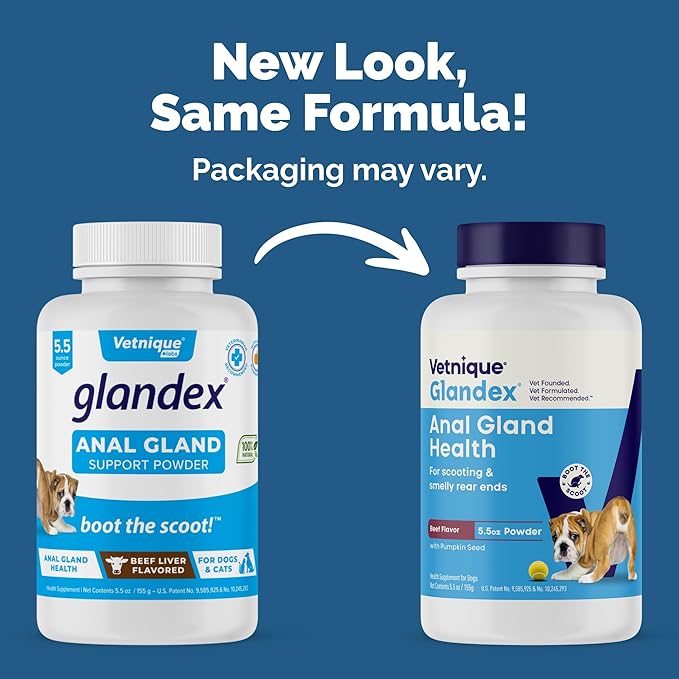 Glandex Dog Fiber Supplement Powder for Anal Glands with Pumpkin, Digestive Enzymes & Probiotics - Vet Recommended (Regular or Advanced Strength) - Boot The Scoot (5.5oz Powder, Beef Liver)