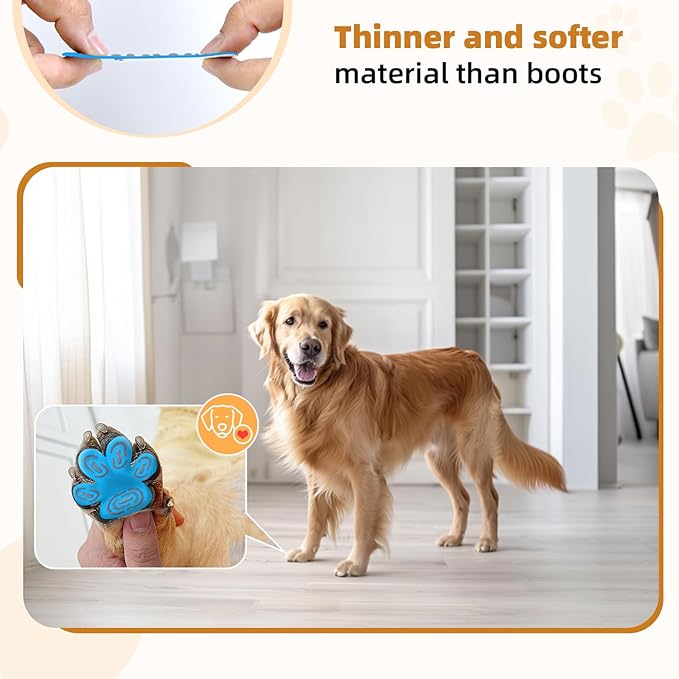 Non-Slip Dog Paw Protector Pads for Senior Dogs, Dog Paw Adhesive Pads on Hardwood Floor,Senior Pets Essentials with Strong Traction,Rubber Grippers,Blue,12 Sets 48 pc XXXL