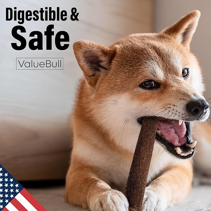 ValueBull USA Collagen Sticks for Dogs, 6 Inch Jumbo Chews, Natural Long-Lasting Dog Treats, 25 Count - Promotes Joint, Skin & Coat Health with Glucosamine and Chondroitin