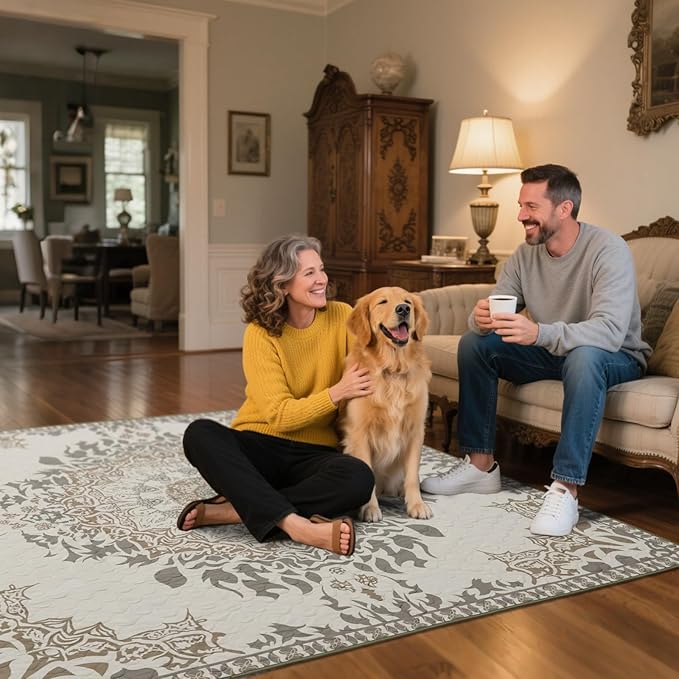 FXW Washable Pee Pads for Dogs, Puppy Pads with Super Absorbent, Specifically Designed for Potty Training, 35" Square, Boho, 2 Packs