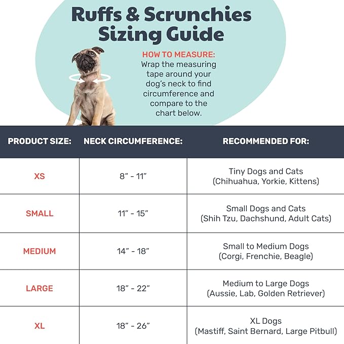 Huxley & Kent Ruff Pet Scrunchy | Buffalo Check (Large) | Festive Christmas/Holiday Neckwear for Dogs/Cats | Fun Stretchable Costume Accessory | Soft Collar with Bells