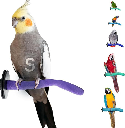 Safety Pumice Perch - Trims Nails and Beak - Promotes Healthy Feet - Safe Non-Toxic Bird Supplies for Bird Cages - Small 8"