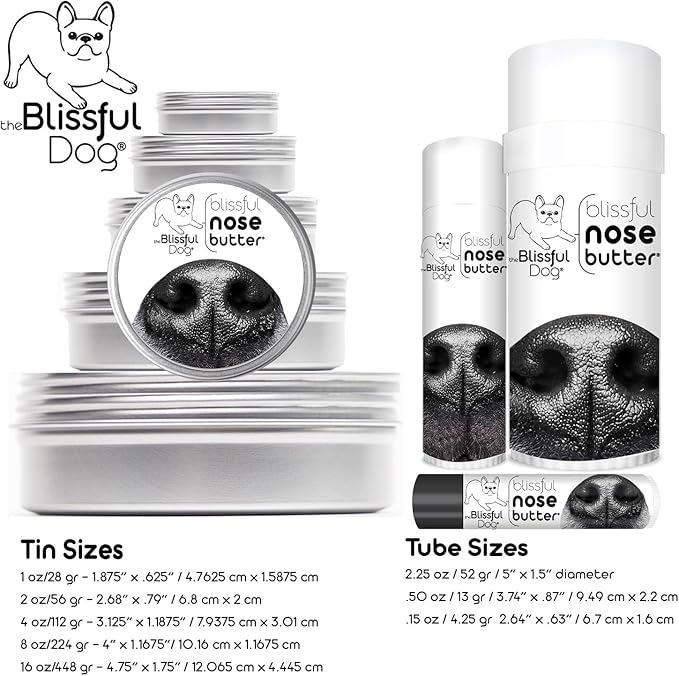 The Blissful Dog Shih Tzu Nose Butter for Dry, Cracked Skin, Lick-Safe Dog Nose Balm with Moisturizing Shea Butter, Almond, Olive, and Essential Oils, Pet Supplies, Uncented, 4 oz.