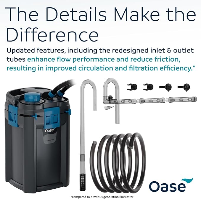 OASE BioMaster 2 350 Canister Filter for Aquariums – External Aquarium Filter with EasyClean Pre-Filter – Quiet Performance – Freshwater & Saltwater, Up to 90 Gallons