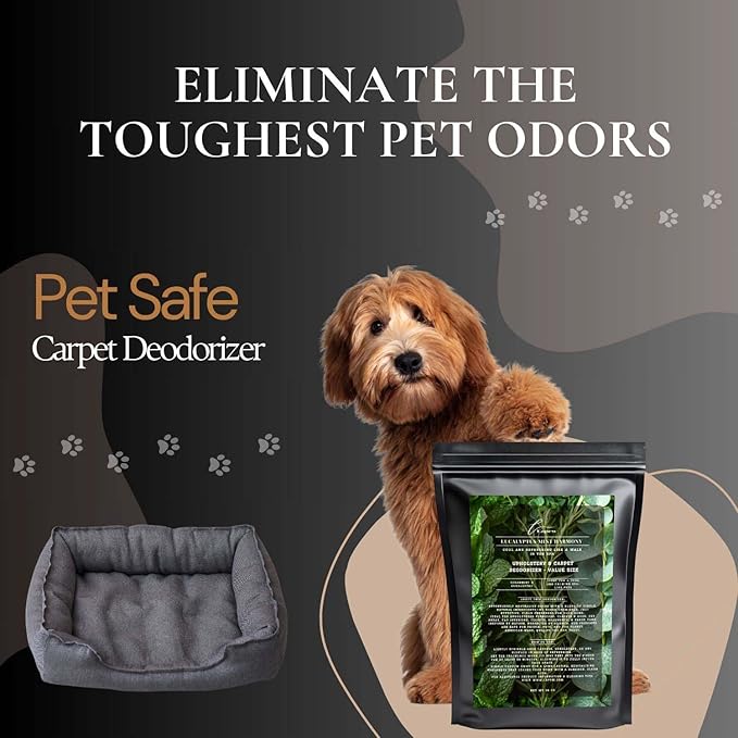 Eucalyptus Mint Harmony Carpet Freshener Powder Refill 36 oz | Powerful Odor Eliminator for Home | Upholstery Deodorizer | Carpet Deodorizer | Pet Urine | Cat Litter Box | Eucalyptus Spearmint