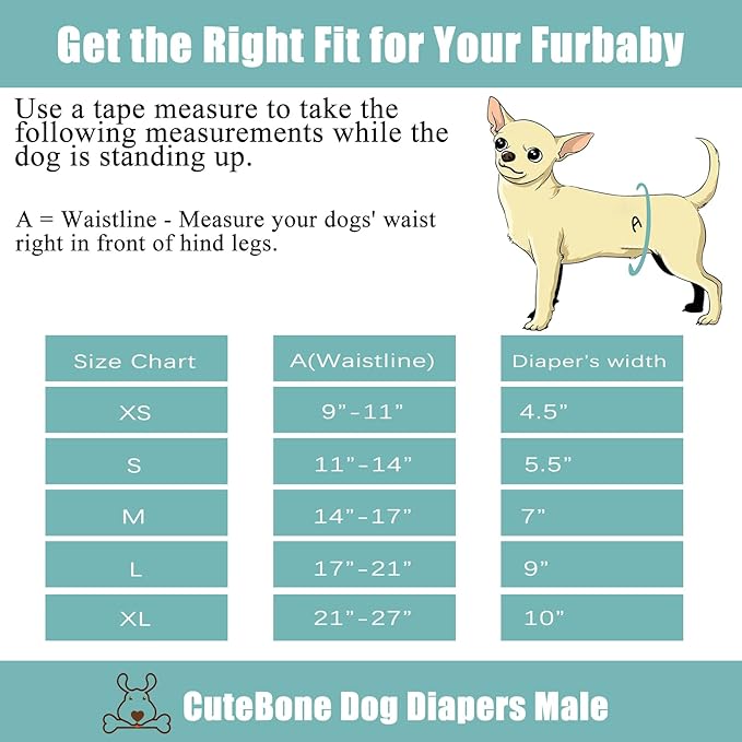 CuteBone Dog Diapers Male Washable Belly Band for Male Dogs Wraps Black 3pcs a Pack DM56L