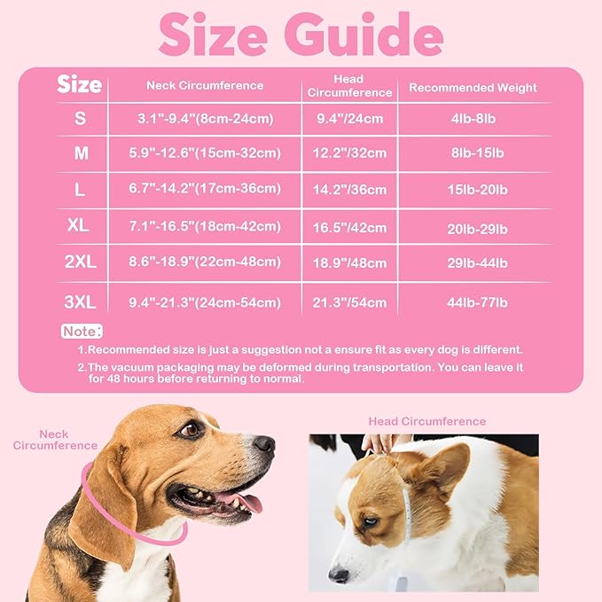 IDOMIK Dog Recovery Collar, Waterproof Soft Dog Cone After Surgery, Comfy Protective Elizabethan Collar Alternative for Dogs Cats, Adjustable Pet Neck Donut Cone Anti-Licking Biting Wounds