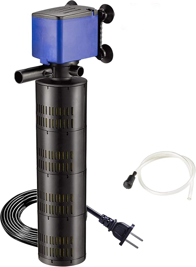 Water Pump 660 GPH 3-in-1 Submersible Internal Filter Aquarium Powerhead Water Pump Ultra Quiet for Aquarium,Fish Tank-4 Pack