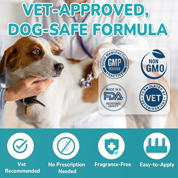 Flea and Tick Prevention for Dogs, 6-Month Supply Dog Flea and Tick Treatment Drops, Topical Fast-Acting Dog Treatment for Medium Dogs Up to 23 to 44 lbs