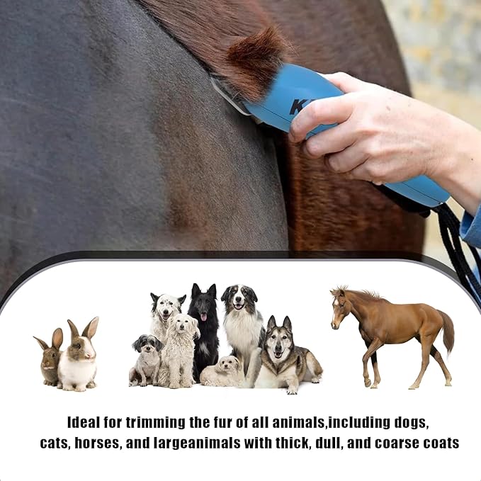 Wide Blades for Dog Grooming Blades Compatible with Andis Dog Clippers,30W Dog Clipper Blades Compatible with Oster A5,Wahl km10 Dog Clippers for Horse Dog Cat Animals,Stainless-Steel Blade Sharp