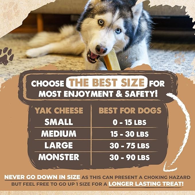 Mighty Paw Yak Cheese Chews for Dogs, All Natural Long Lasting Pet Treats. Odorless & Great for Oral Health. Limited Ingredient Chews for Puppies & Power Chewers (Medium, 12 Pack)1 Count (Pack of 1)