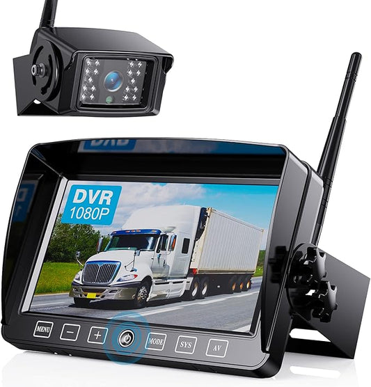 Digital Wireless Backup Camera System Kit,HD 1080P & IP69 Waterproof Wireless Reverse Rear View Camera + 7’’ DVR Split Touch Monitor, Recording for RV/Truck/Trailer/Motorhome-ZEROXCLUB B701