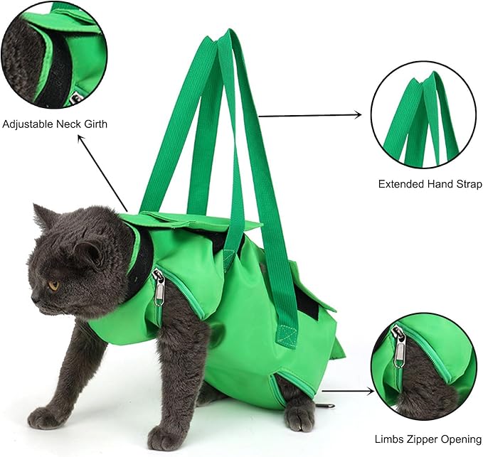 HDKUW Cat Grooming Bag,Foldable Travel Carrier for Cats,Anti-Bite Anti-Scratch Cat Grooming Restraint Bag,Pet Carrier for Administering Eye Drops,Ear Cleaner,Clipping Nails Orange S