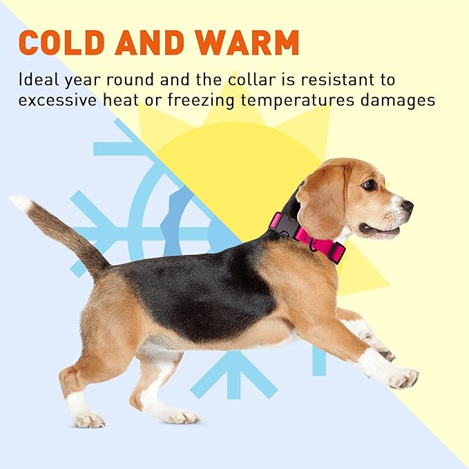 Dogline Biothane Waterproof Dog Collar with Quick Release Buckle Strong Coated Nylon Webbing with Odor- Proof for Easy Care Easy to Clean Fits Small Medium Large Dogs, Pink 5/8" W 9-14" L