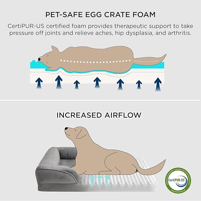 Bedsure Orthopedic Dog Beds for Small Dogs - Washable Small Dog Cat Bed Waterproof, Comfort Pet Couch Sofa with Washable Removable Cover, Pets Bed with Nonskid Bottom, Moss Green, 24"