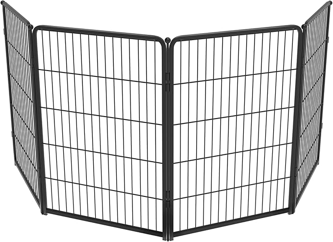 FXW Homeplus Unleashed Indoor Dog Playpen - Stress-Free and Safe Play, Heavy Duty 40 Inch 4 Wire Panels Dog Pen for Medium and Large Dogs, Black│Patented