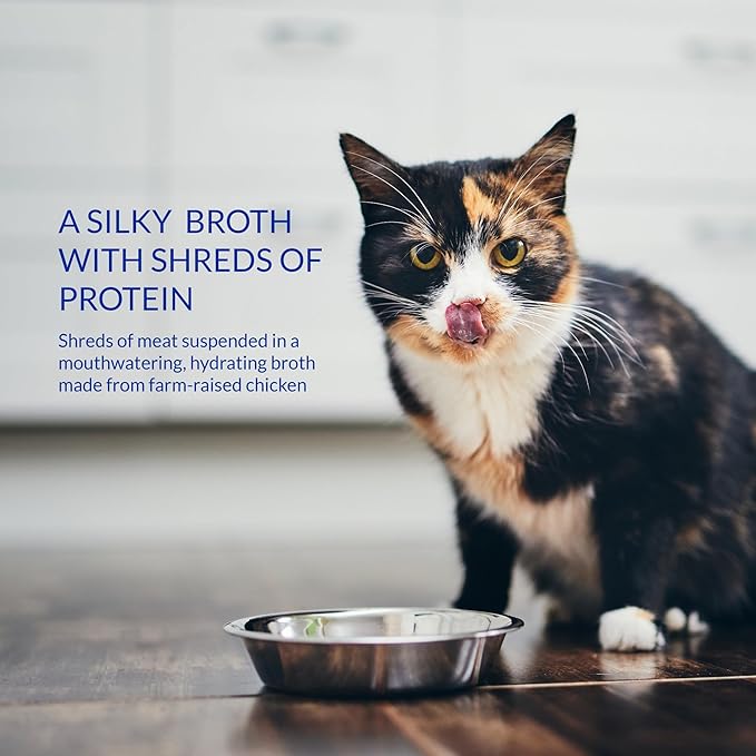 INABA Churu Broth for Cats, Side Dish Pouch, 1.4 Ounces per Pouch, 12 Pouches, Chicken & Tuna Recipe