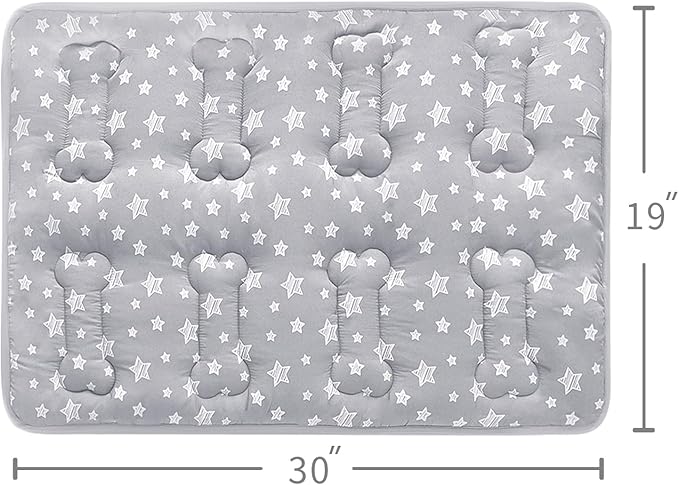 Dog Crate Mat (30" X 19"), Soft Dog Bed Mat with Cute Prints, Personalized Crate Pad, Anti-Slip Bottom, Machine Washable Kennel Pad