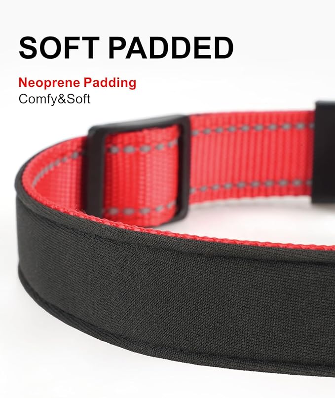 TagME Airtag Dog Collar,Waterproof Reflective Pet Collar with Airtag Holder,Soft Padded and Double D-Rings for Small Dogs,Red