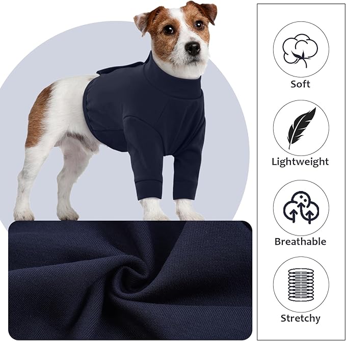 IDOMIK Dog Recovery Suit, Dog Surgery Recovery Suit Front Legs, Comfy Joint Leg Sleeves After Surgery, Elbow Braces Protector for Leg Injuries & Joint Pain, Cone Collar Alternatives,Navy,M