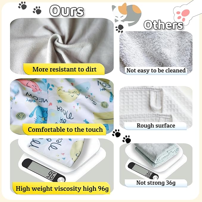 27.6" Cat Wrap for Grooming-Premium Cat Grooming Wrap Cat Restraint for Nail Clipping, Self-Adherent Soft Cat Blanket to Wrap Cat Anti-Scratch Anti-Escape Grooming Bag (White, XL(Within 17lbs))-