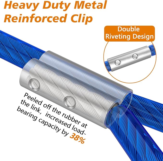 XiaZ 70ft Tie Out Cable for Dogs, Dog Leads for Yard Chew Proof, Heavy Duty Dog Tie Out Cable for Large Dogs Up to 250lbs,Durable Pet Runner Tether Line for Outdoor,Yard