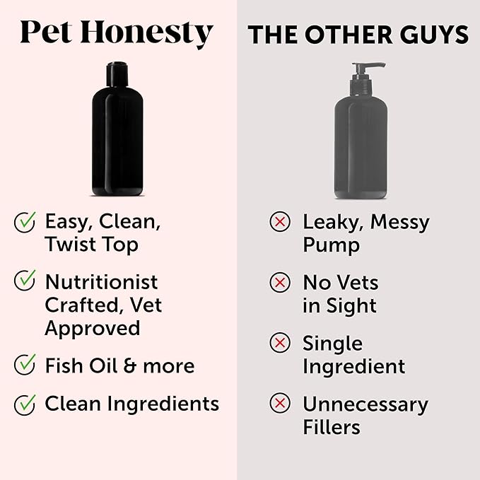 Omega 3 Fish Oil Supplement for Dogs & Cats (32oz), Wild Caught Omega 3 Fish Oil for Skin and Coat Health, Supports Shedding, Skin & Coat, Immunity, Joint, Brain & Heart, EPA + DHA