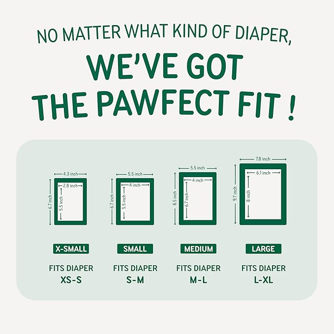 Disposable Dog Diaper Liners Booster Pads for Male & Female Dogs, 100ct, 4 Sizes Options, Doggie Diaper Inserts fit Most Types of Dog Diapers - Pet Belly Bands & Male Wraps (Small (100 ct))