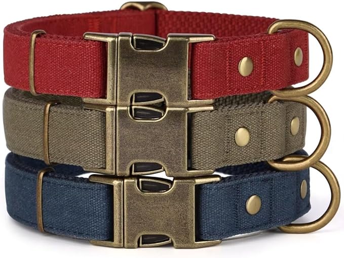 PET ARTIST Dog Collars for Medium Dogs, Soft Padded Premium Nylon Dog Collar with Quick Release Metal Buckle, Durable & Adjustable Pet Collars for Boy Gifts, Green, M (Fit 13-20")