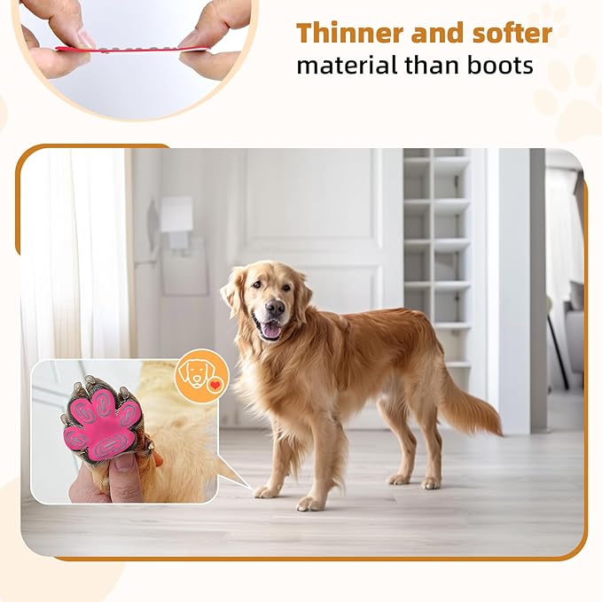 Non-Slip Dog Paw Protector Pads for Senior Dogs, Dog Paw Adhesive Pads on Hardwood Floor,Senior Pets Essentials with Strong Traction,Puppy Grippers,Pink,12 Sets 48 pc M