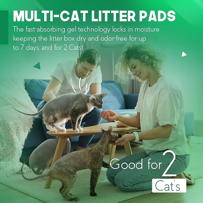 PETSWORLD Multi Cat Pad Refills for Cats Breeze Litter System, Ultra-Absorbent, Quick Dry - (1200 Count, Unscented)