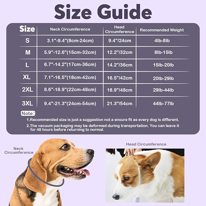 IDOMIK Dog Recovery Collar, Waterproof Soft Dog Cone After Surgery, Comfy Protective Elizabethan Collar Alternative for Dogs Cats, Adjustable Pet Neck Donut Cone Anti-Licking Biting Wounds,Grey,2XL