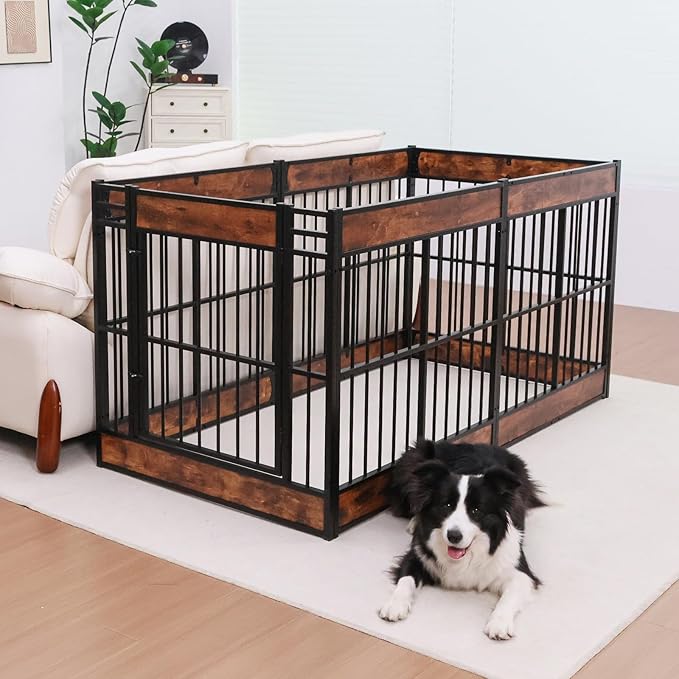Dog Playpen, 31.5" Height Dog Pen Indoor, Heavy Duty, Safe and Sturdy, Furniture Style Puppy Pen